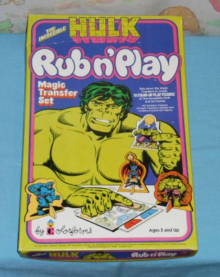 Vintage The Incredible Hulk Rub N 