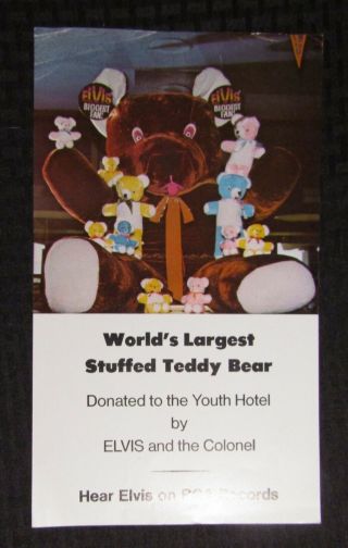 ELVIS PRESLEY World ' s Largest Teddy Bear 7x12 