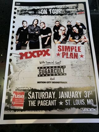 Rare Mxpx & Simple Plan Poster - The Pageant 20th Anniversary Print