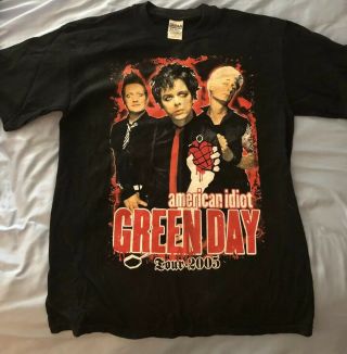 Vintage Green Day American Idiot 2005 Tour Shirt Black