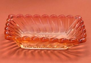 Vintage Baccarat Depose Rose Tiente Swirl Rectangle Tray