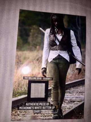 Michonne Screen Worn Wardrobe Swatch The Walking Dead 4x6 With