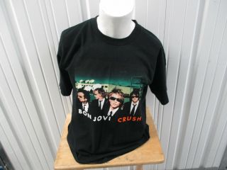 Vintage Big Bon Jovi Crush Us Tour 2000 W/ Date Large Black T - Shirt Jon Rock N R