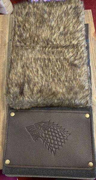 Culturefly Game Of Thrones House Stark Scarf Faux Leather Faux Fur 66” Long