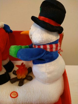 Gemmy 2006 Animated Plush Fire Warming Santa and Snowman 2