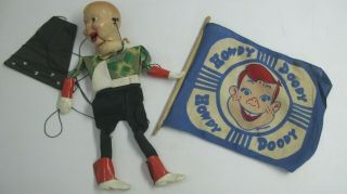 Vintage 1950s Howdy Doody Marionette From Peter Puppet Co Flag Toy Doll Figure
