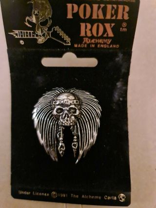 The Almighty Alchemy,  Poker Rox Pewter Pin Badge Clasp Rare Deadstock