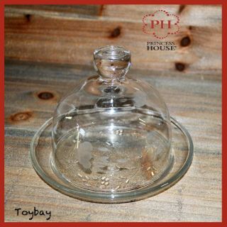 Princess House Heritage Crystal Round Dome Covered Butter Dish Cheese Dish