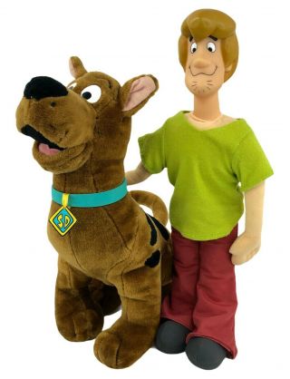 Vintage Cartoon Network Talking Scooby Doo 15 " & Shaggy 18 " Plush Stuffed Toys
