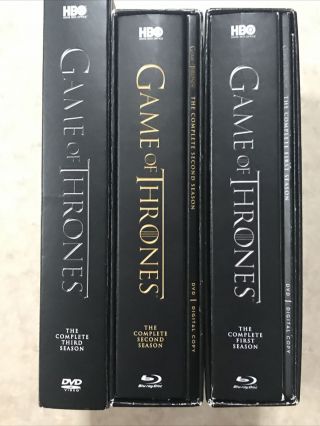 The Complete Boxed Set Of Season 1,  2,  (blu - Ray) And 3 (dvd) Game Of Thrones