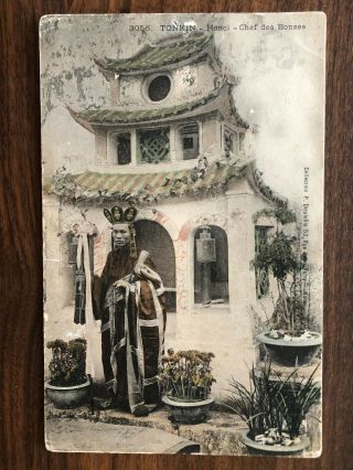 China Old Postcard Yunnan Yunam Chinese Buddha To France 1909