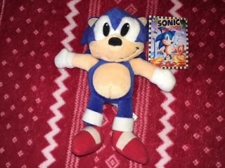 Official 8” Caltoy Sonic Plush Toy Doll Usa 1993 Sega Tagged Small