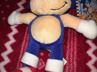 Official 8” Caltoy SONIC Plush Toy Doll USA 1993 SEGA Tagged Small 3