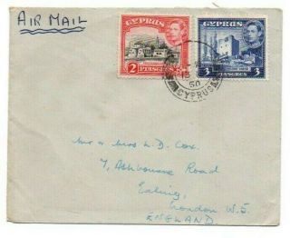 CYPRUS STAMPS & POSTMARKS COVERS LIMASSOL TO UK 1940 & 1950 3
