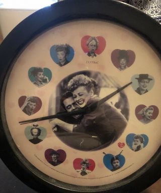 I Love Lucy Wall Clock Hearts Design Lucille Ball