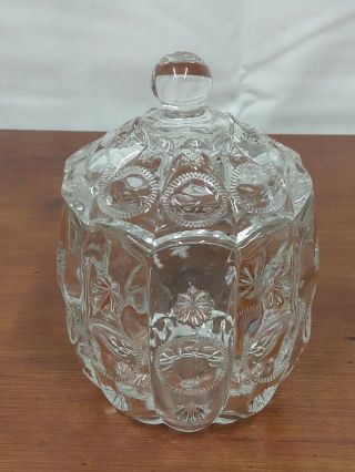 Eapg Dalzell Gilmore Leighton Priscilla Alexis Clear Pattern Glass Covered Sugar