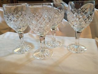 Four Heavy Crystal Glass Water Goblets Montalegre (cut) By Atlantis