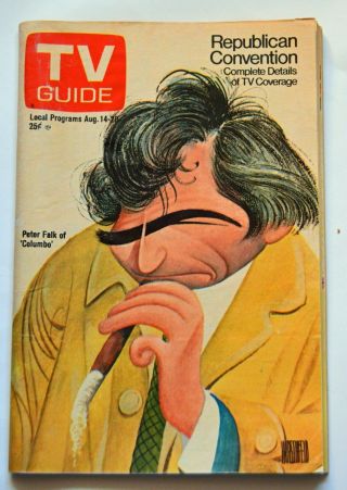 Rare Classic Peter Falk As " Columbo " By Al Hirschfeld 1979 Ny Metro Tv Guide