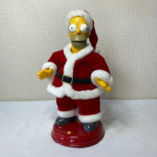 Homer Simpsons Large Talking And Dancing Santa Christmas Animated Gemmy 2003