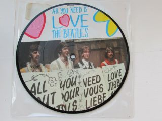 The Beatles All You Need Is Love 7 " Picture Disc Uk 1980 