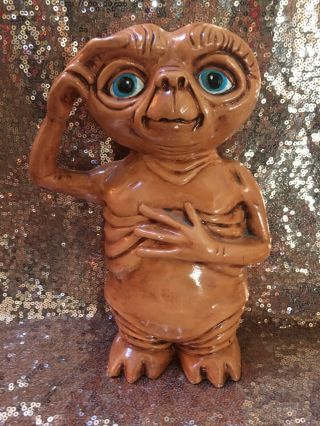 Cute Vintage E.  T.  Hand Painted Ceramic Statue Figure 9.  5 " Decoration