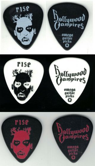 Hollywood Vampires - 2019 Rise Tour Guitar Pick Set - Joe Perry - Alice Cooper - Tommy - 3