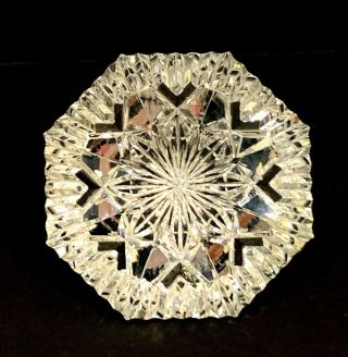 Vintage Waterford Crystal Lismore Diamond Shaped Paperweight Signed Glass