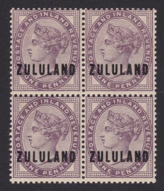 Zululand.  1888.  Sg 2,  1d Deep Purple.  Unmounted Block Of Four.
