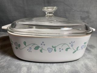 Corning Ware Country Cottage 2 Liter Casserole Baking Dish A - 2 - B & Lid A - 9 - C