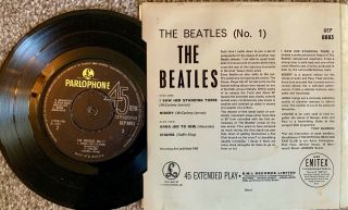 THE BEATLES EP.  No 1 PARLOPHONE GEP 8883 INC ' I SAW HER STANDING THERE ' 2