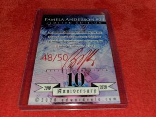 PAMELA ANDERSON BAYWATCH SKETCH CARD 34 SIGNED BY ARTIST 48/50 2