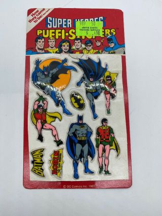 1981 Dc Comics Heroes Puffi Stickers Batman And Robin Missing Sticker