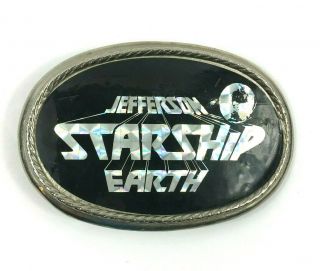 1978 Jefferson Starship Earth Vintage Belt Buckle Metallic Prism Pre - Owned Good