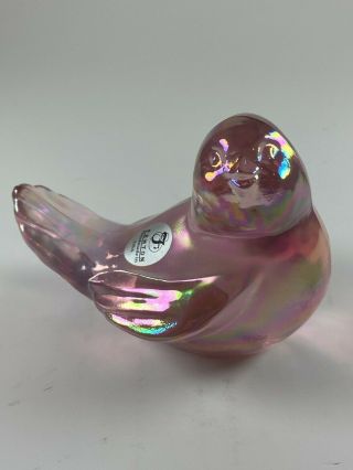 Fenton Glass Bird Figurine Opalescent Pink 5363ng
