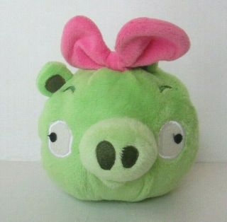 Angry Birds Plush Mimi Girl Pig Pink Bow Stuffed Animal Bird Toy Green Dsc27