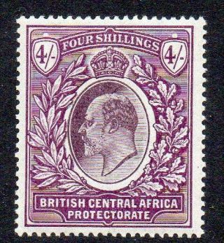 British Central Africa 1903 - 04 4s Dull & Bright Purple Mm Sg 64 Cat £90