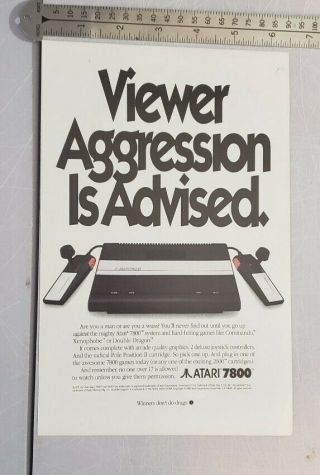 Vintage Atari 7800 Rare Print Advertisement
