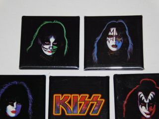 KISS Band Alive 2 Logo,  Solo Albums 5pc Magnet Set 2003 Official Gene Simmons 3