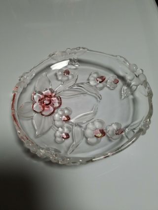 Vintage Mikasa Germany Rosella Pink Glass Flower Dish