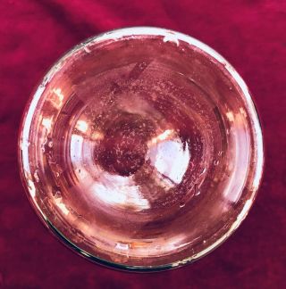 Vintage Pink Depression Glass Tumble Up Bedside Water Pitcher Carafe 3