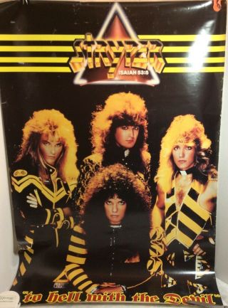 Vintage Poster Orig Stryper To Hell With The Devil 1987 34x23 Christian Metal