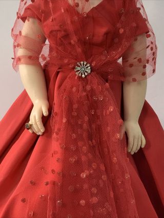 Vintage Madame Alexander Cissy Doll LADY IN RED HTF 3