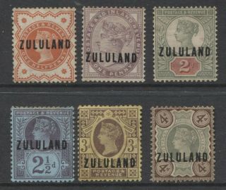Zululand - 1888/93 Qv Set To 4d Sg.  1 - 6.  Cat.  £199 (ref.  A4a)