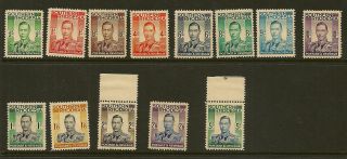 Southern Rhodesia : 1937 Gvi Definitive Set 1/2d - 5/ - Sg 40 - 52,  Some Unm