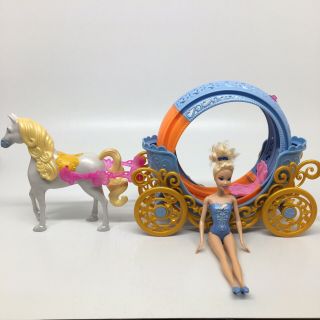 Disney Princess Cinderella Transforming Pumpkin Carriage Coach,  Horse & A Doll