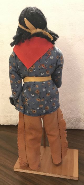 Cherokee Indian Brave Carved Wood Doll Figure by Richard & Berdina Crowe - Vintage 3