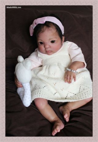 Ethnic Aa Biracial Reborn Newborn Baby Girl Doll Kimi - Madewithlove