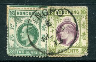 1907/11 Hong Kong Kevii 2c,  20c Stamps On Piece With 1913 Ningpo Cds Pmk