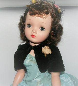 Vintage 1956 Alexander CISSY doll in Turquoise Taffeta dress Black Bolero 2017 3
