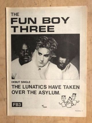 Fun Boy Three The Lunatics Have Taken Over The Asylum Poster Sized Mus